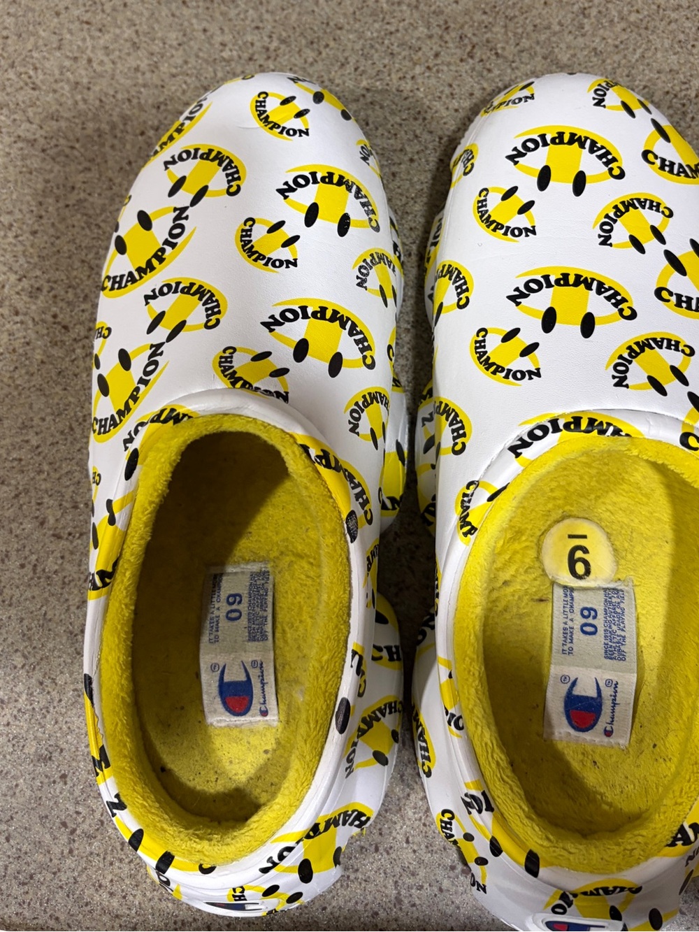 Champion Women’s White & Yellow Smiley Logo Slip-On Shoes